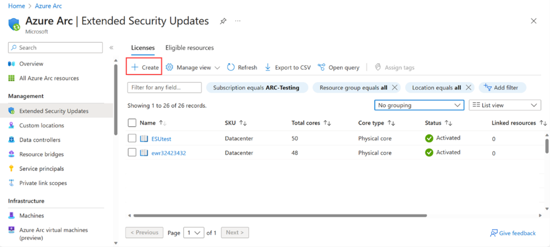 Screenshot zum Erstellen einer neuen Lizenz