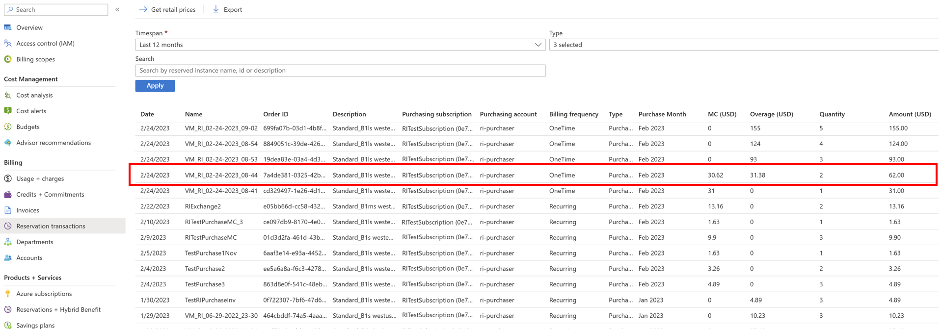 Screenshot: MC-Erstattungsbetrag für Reservierungstransaktionen