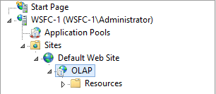 OLAP folder after conversion to an application OLAP folder after conversion to an application