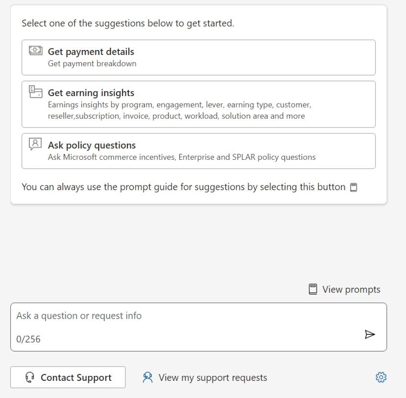 Screenshot that shows the AI assistant explain issue dialog in Partner Center.