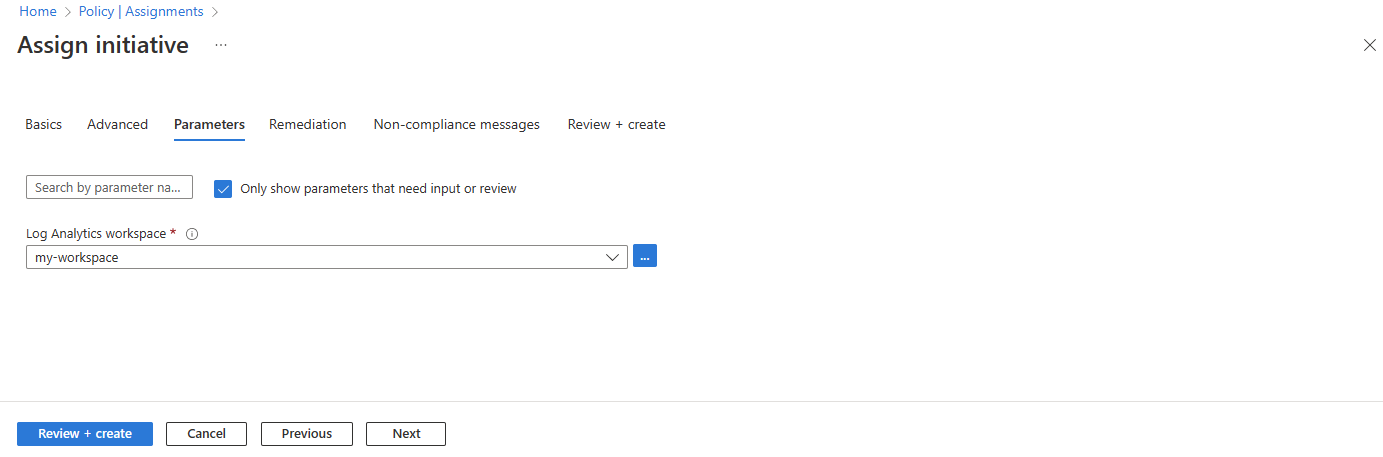 ワークスペースを示すスクリーンショット。