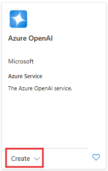Screenshot, der zeigt, wie Sie eine neue Azure OpenAI in Azure AI Foundry Models-Ressource im Azure-Portal erstellen.