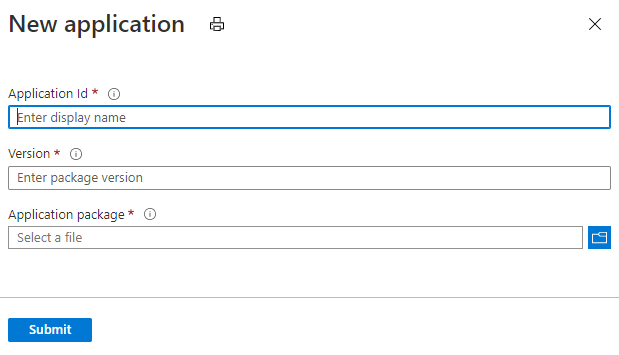 Screenshot des Prozesses zur Erstellung neuer Anwendungen im Azure-Portal.