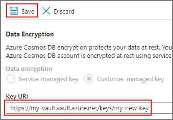 Screenshot: Option „Speichern“ auf der Seite „Schlüssel“