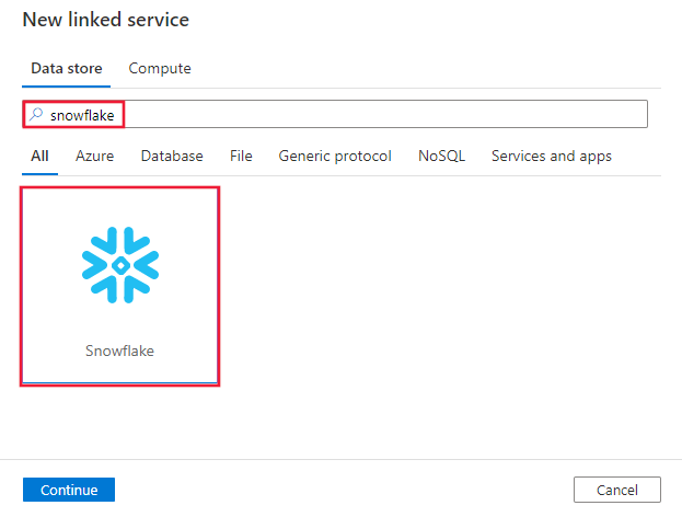 Screenshot des Snowflake-Connectors.