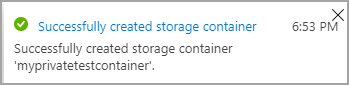 Bildschirmaufnahme eines Containers nach der erfolgreichen Erstellung.