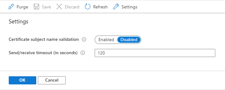 Screenshot zeigt den Umschaltknopf in Azure Front Door (klassisch).