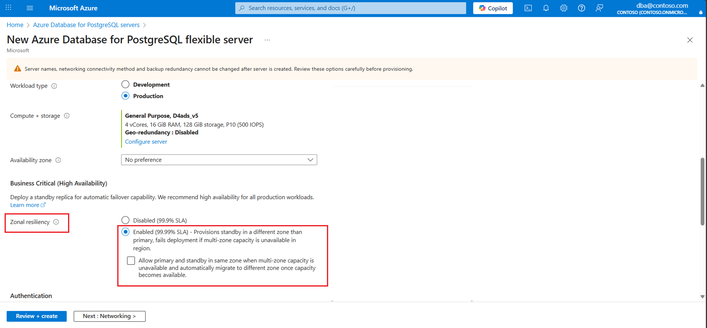 Screenshot der zonalen Resilienz-Erfahrung im Portal.