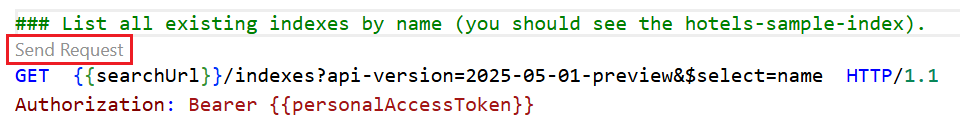 Screenshot des Links zum Senden einer Anfrage im REST-Client.