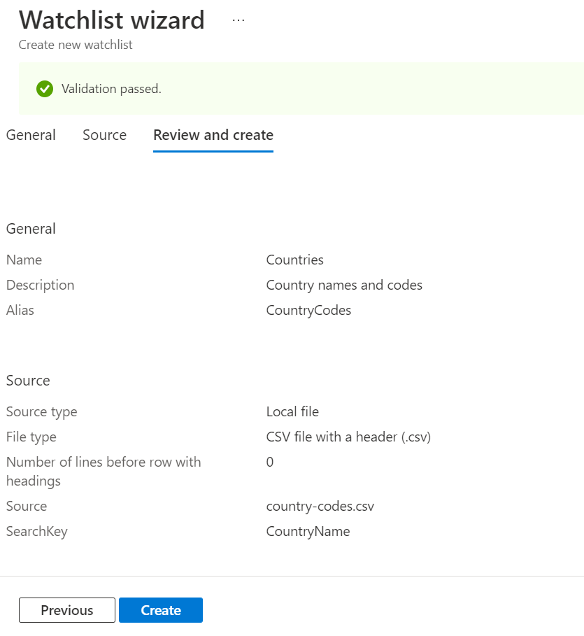 Screenshot der Watchlist-Überprüfungsseite.