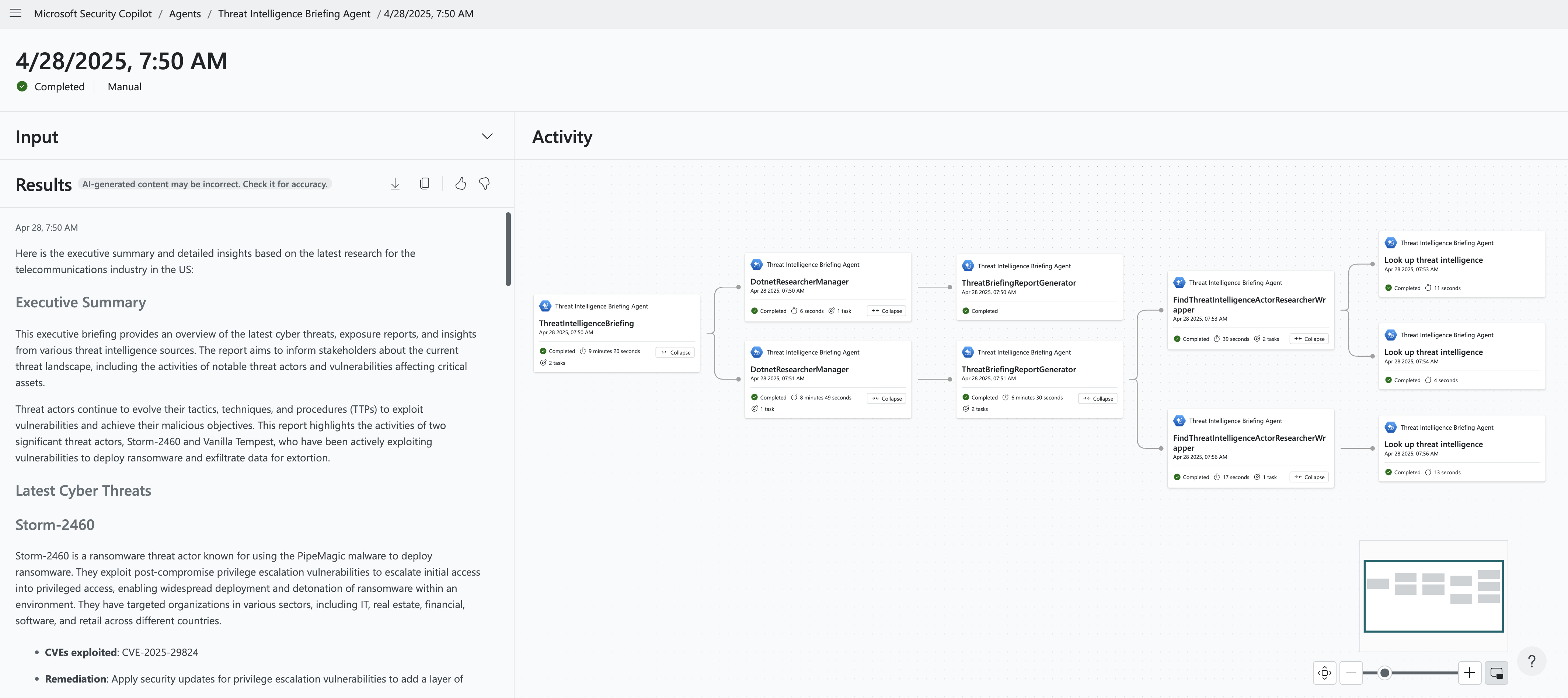 Screenshot der Aktivitätszuordnung.