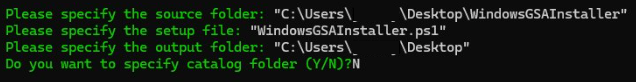 Screenshot der Befehlszeile zum Installieren des Clients.