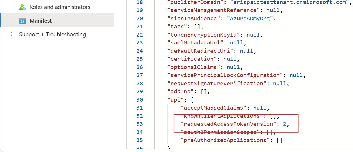 Screenshot der Token-Update-Versionserfahrung.
