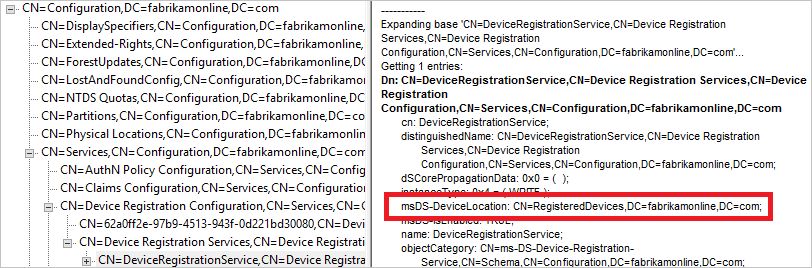 Problembehandlung – msDS-DeviceLocation