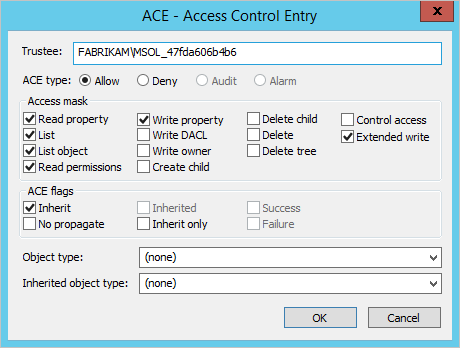 Problembehandlung – Überprüfen der Berechtigungen für Device Registration Configuration