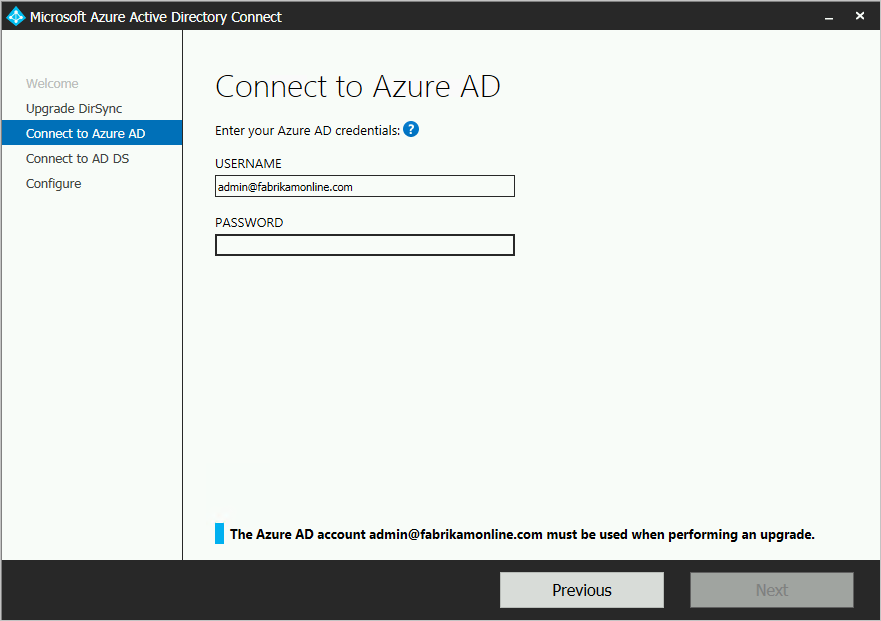 Screenshot, der zeigt, wo Sie Ihre Microsoft Entra-Anmeldeinformationen eingeben.