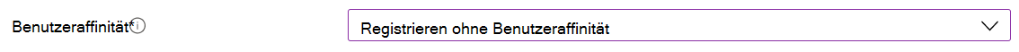 Registrieren Sie macOS-Geräte im Intune Admin Center und in Microsoft Intune mithilfe der direkten Registrierung. Wählen Sie ohne Benutzeraffinität registrieren aus.