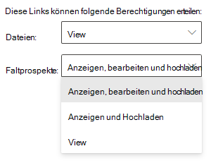 Screenshot der Einstellungen für SharePoint-Organization-Berechtigungen auf Jeder-Ebene.