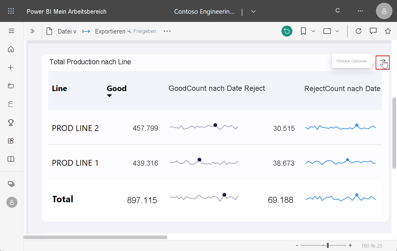 Screenshot: Weitere Optionen.
