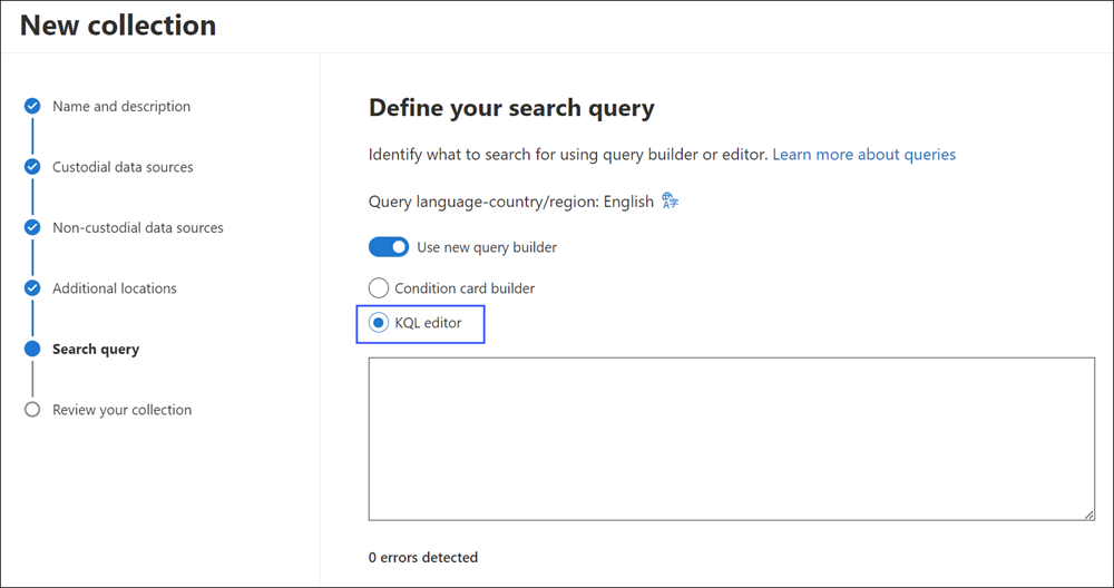 KeyQL-Editor in eDiscovery (Premium)