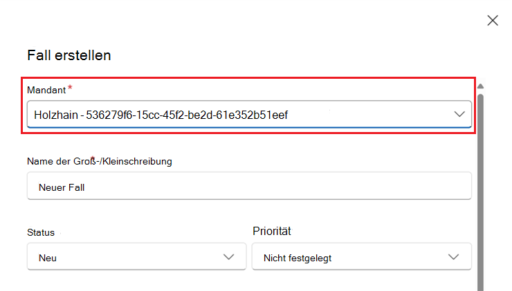 Screenshot der Fallwarteschlange.
