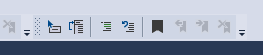 Screenshot der Editorsymbolleiste in Visual Studio.