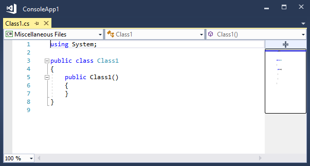 Screenshot einer C#-Codedatei in Visual Studio.