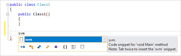 Screenshot eines IntelliSense-Popups für einen Codeausschnitt in Visual Studio.