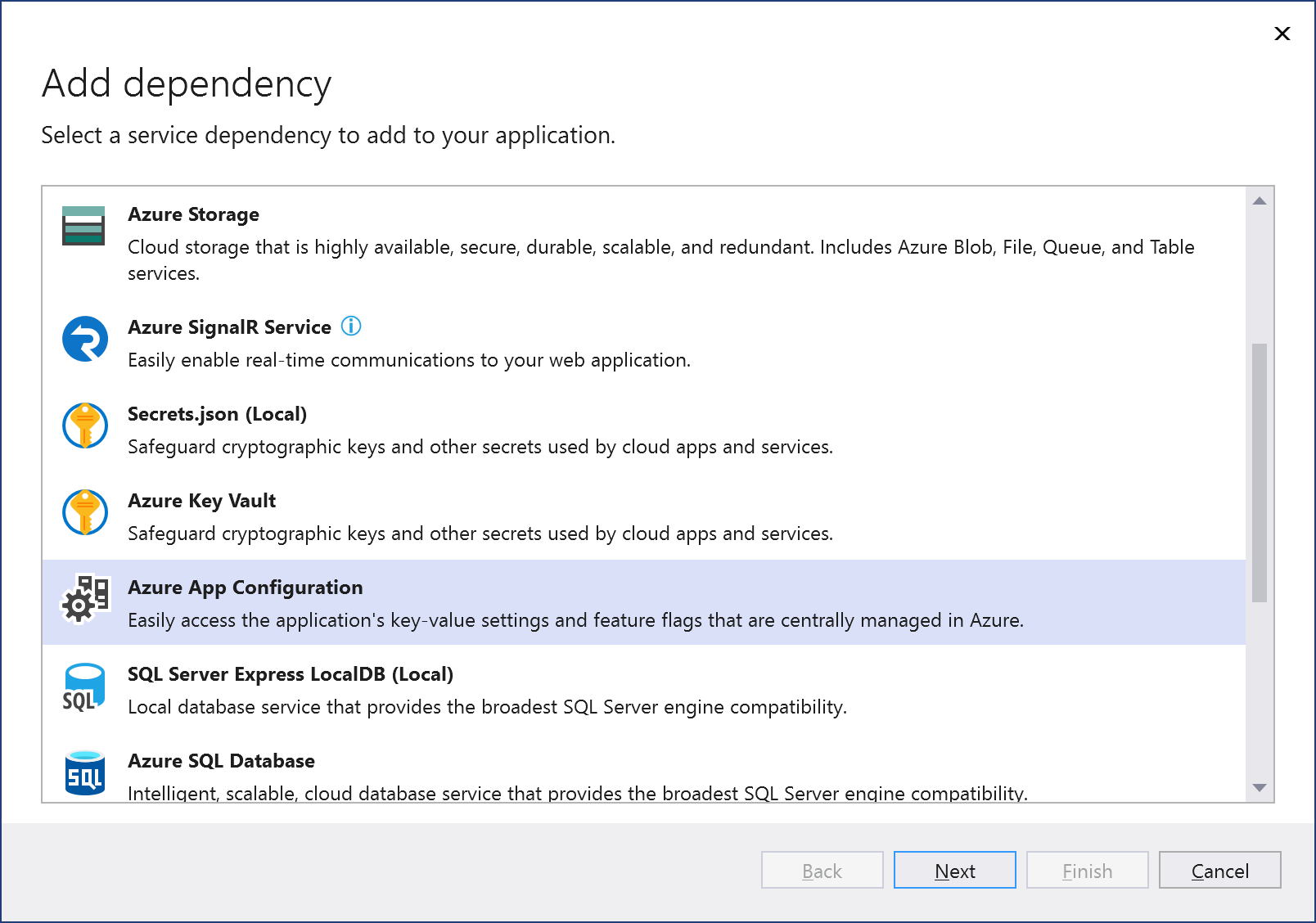 Verwalten Ihrer Konfigurationen mit der Azure App Configuration-Dienstverbindung