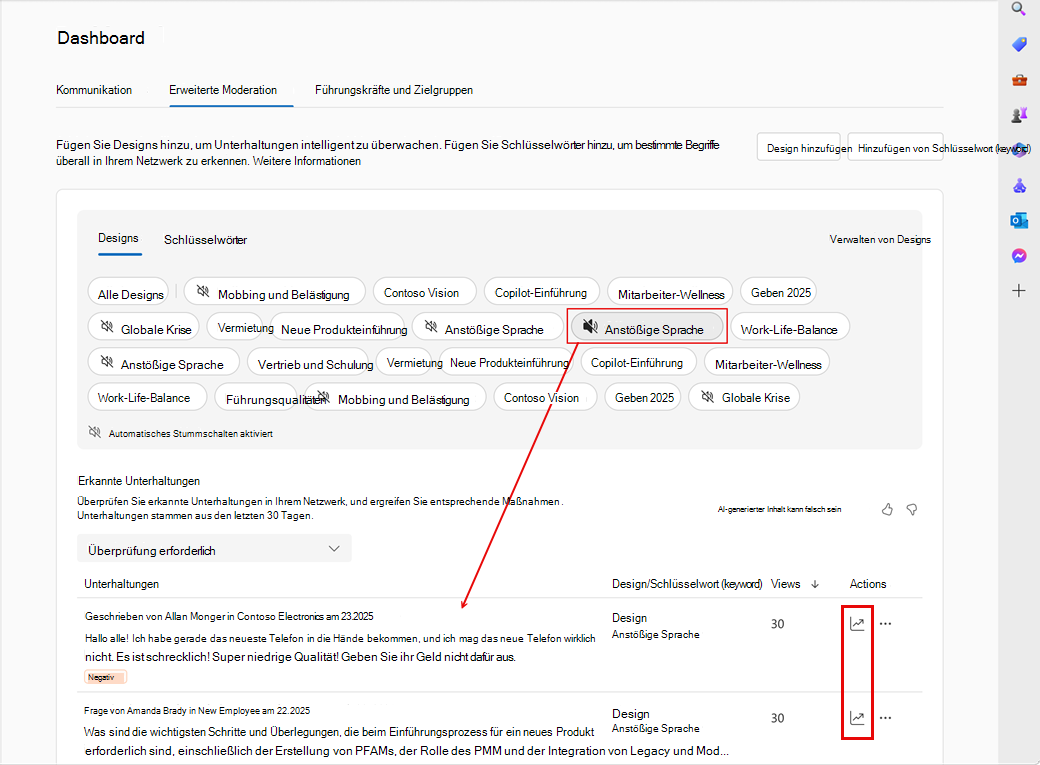 Auswählen eines Moderationsdesigns.