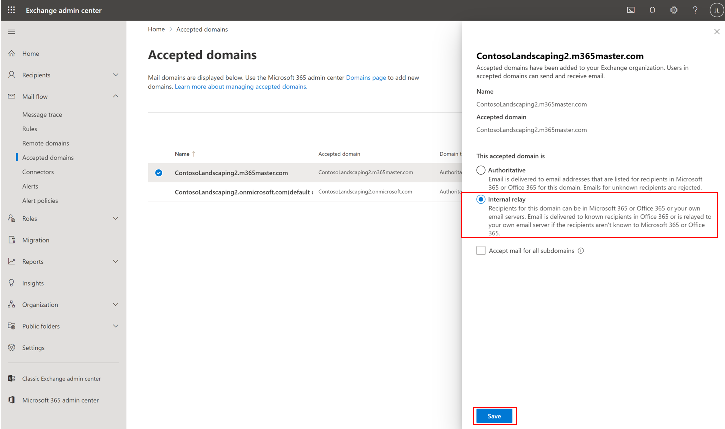 Image of the confirmation dialog for setting ___domain as default