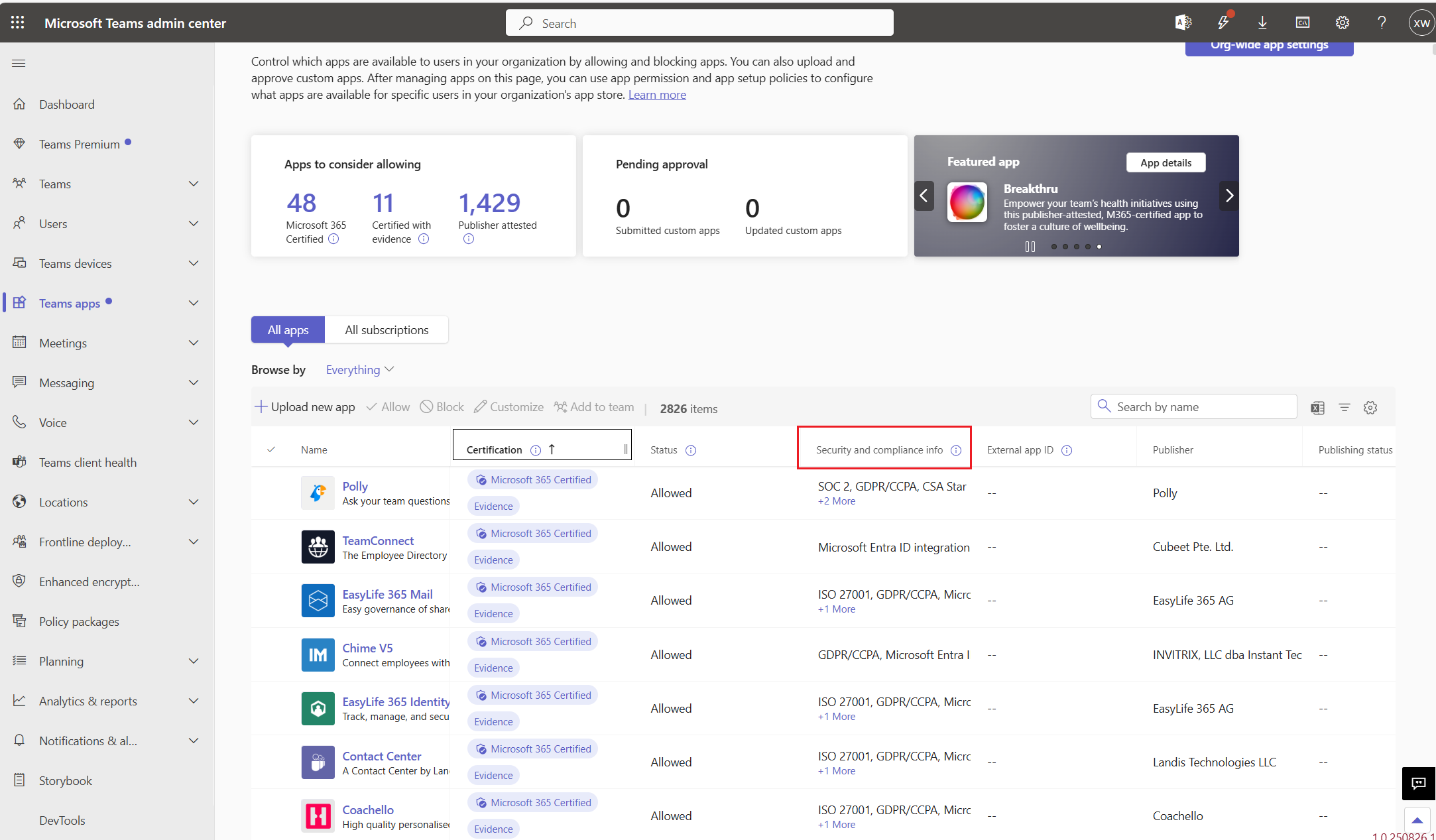 Screenshot showing the newly added column displaying trust-based attributes.