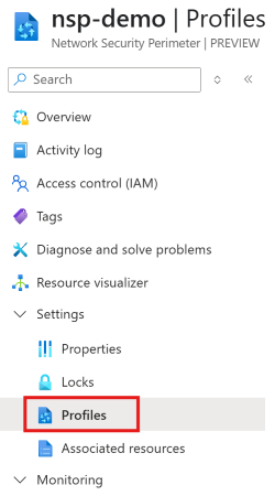 A screenshot showing the button to navigate to the profiles screen.