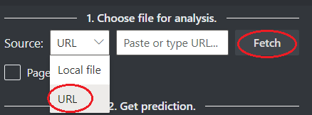 Screenshot of source ___location dropdown menu.