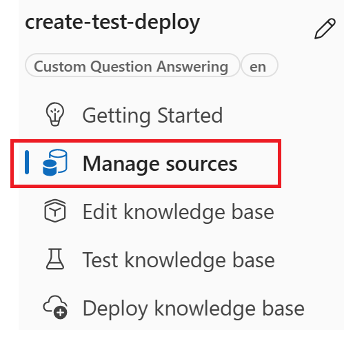 Screenshot of manage sources selection in the Azure AI Foundry.