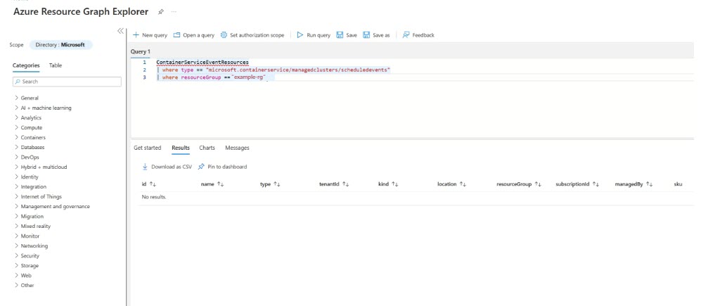 Screenshot that shows how to look up Azure Resource Graph.
