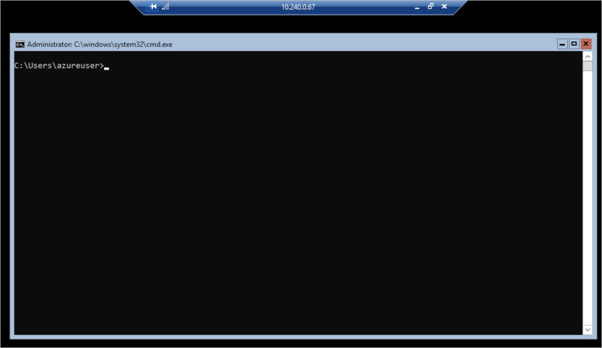 Image of cmd window in the Windows Server node