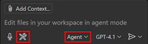 Screenshot of GitHub Copilot chat window in Visual Studio Code.