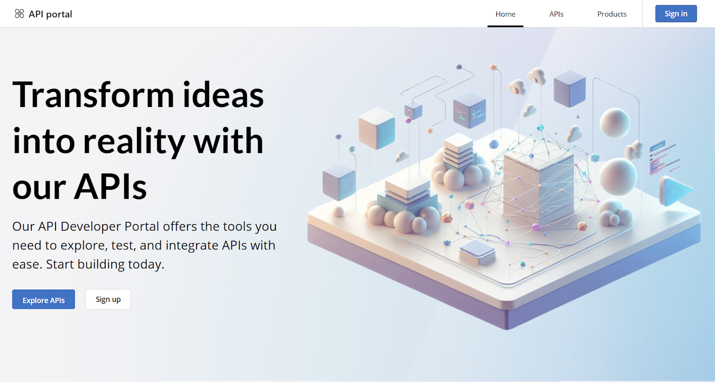 Screenshot of the API Management developer portal.