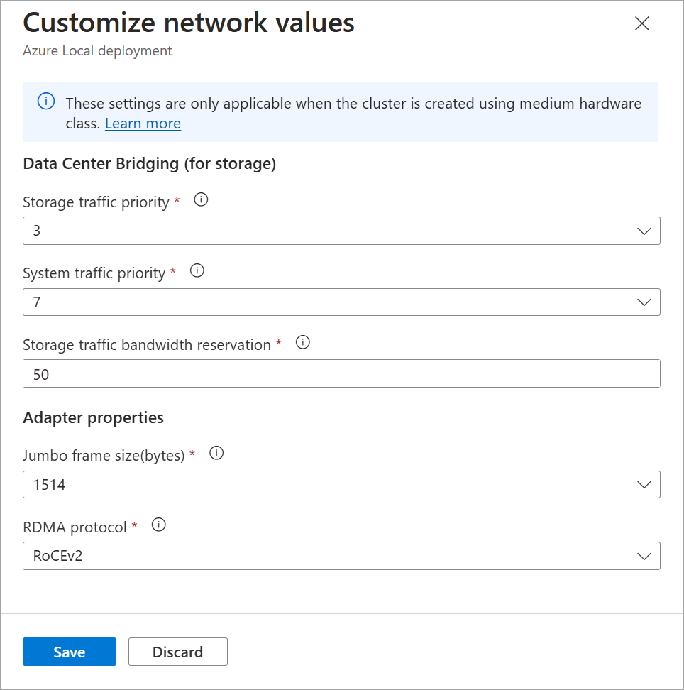 Screenshot of the Customized network settings on the Networking tab with IP address allocation to systems and services in deployment via Azure portal.