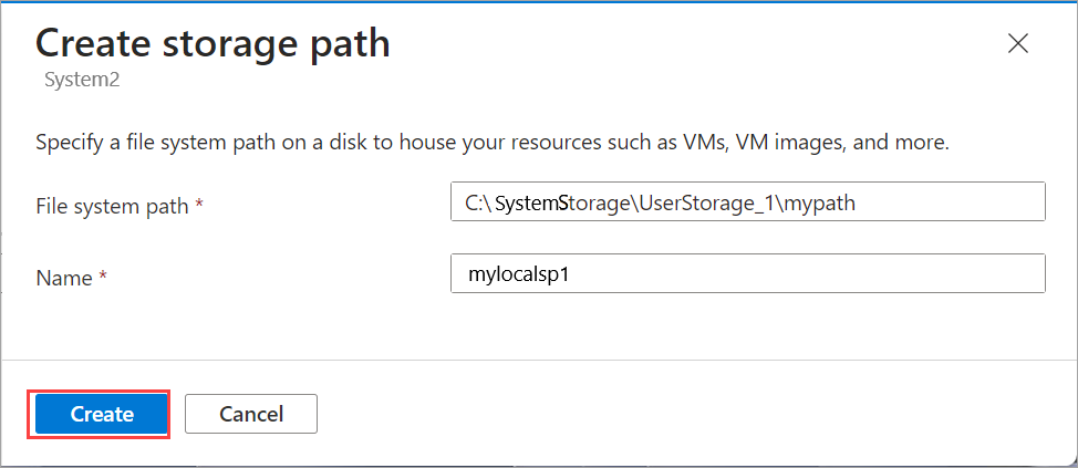 Screenshot of specifying file path and friendly name.