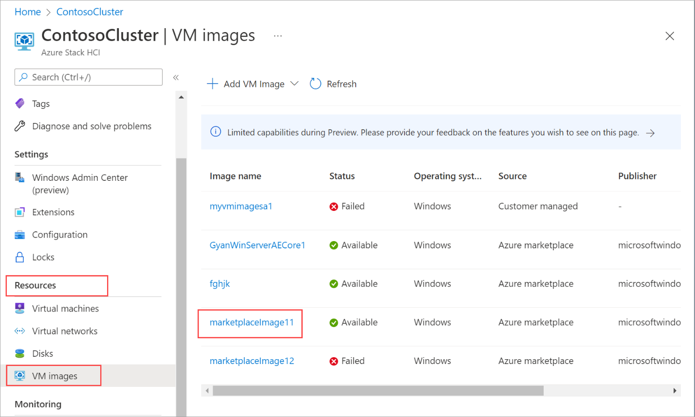 Screenshot showing list of images.