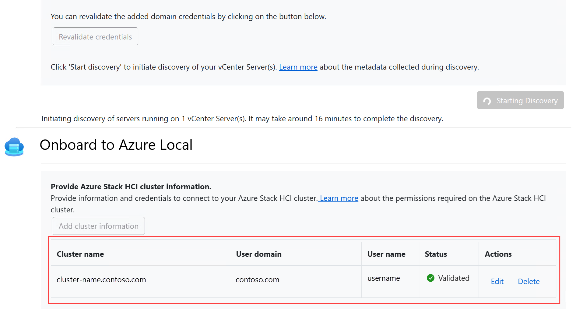 Screenshot showing Add system information is added to the table.