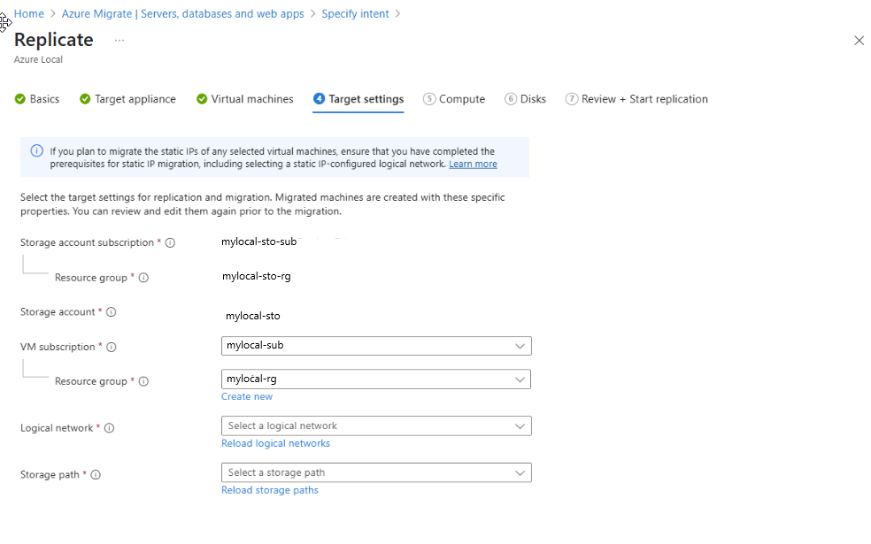Screenshot showing the Target settings tab.