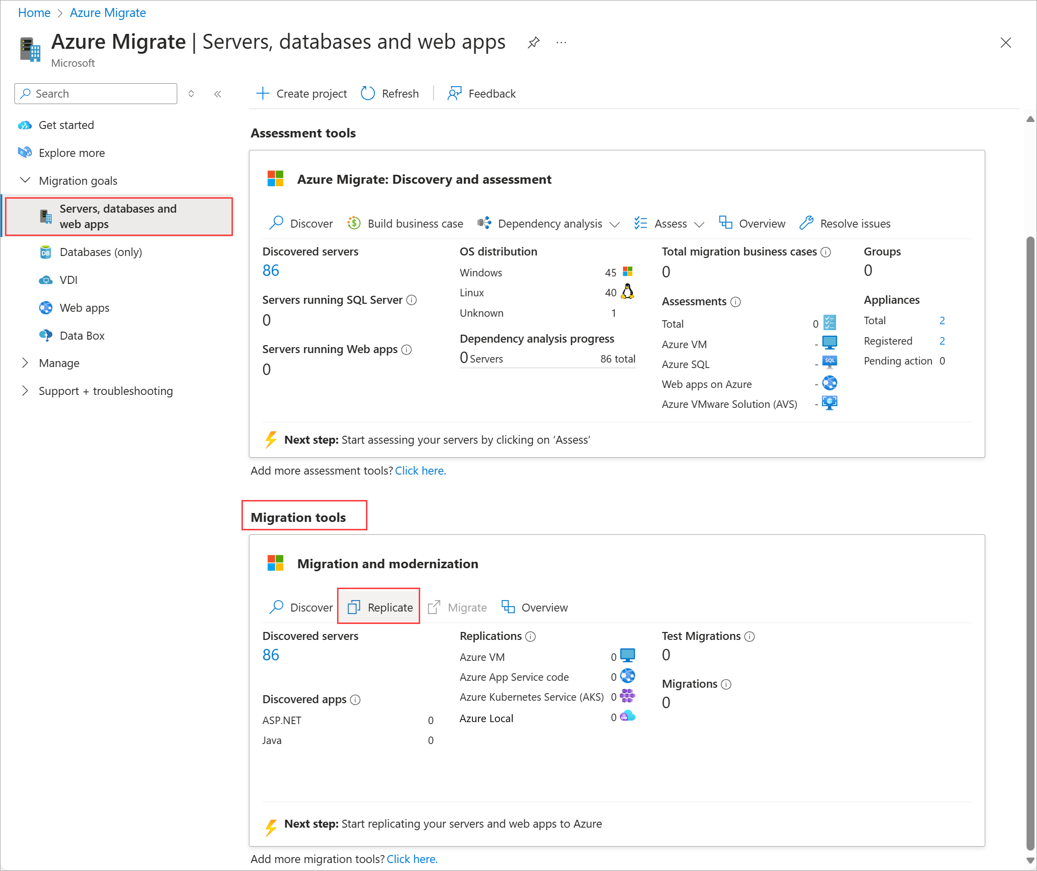 Screenshot showing the Replicate start process.
