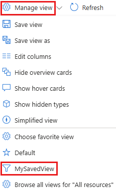 Saved view