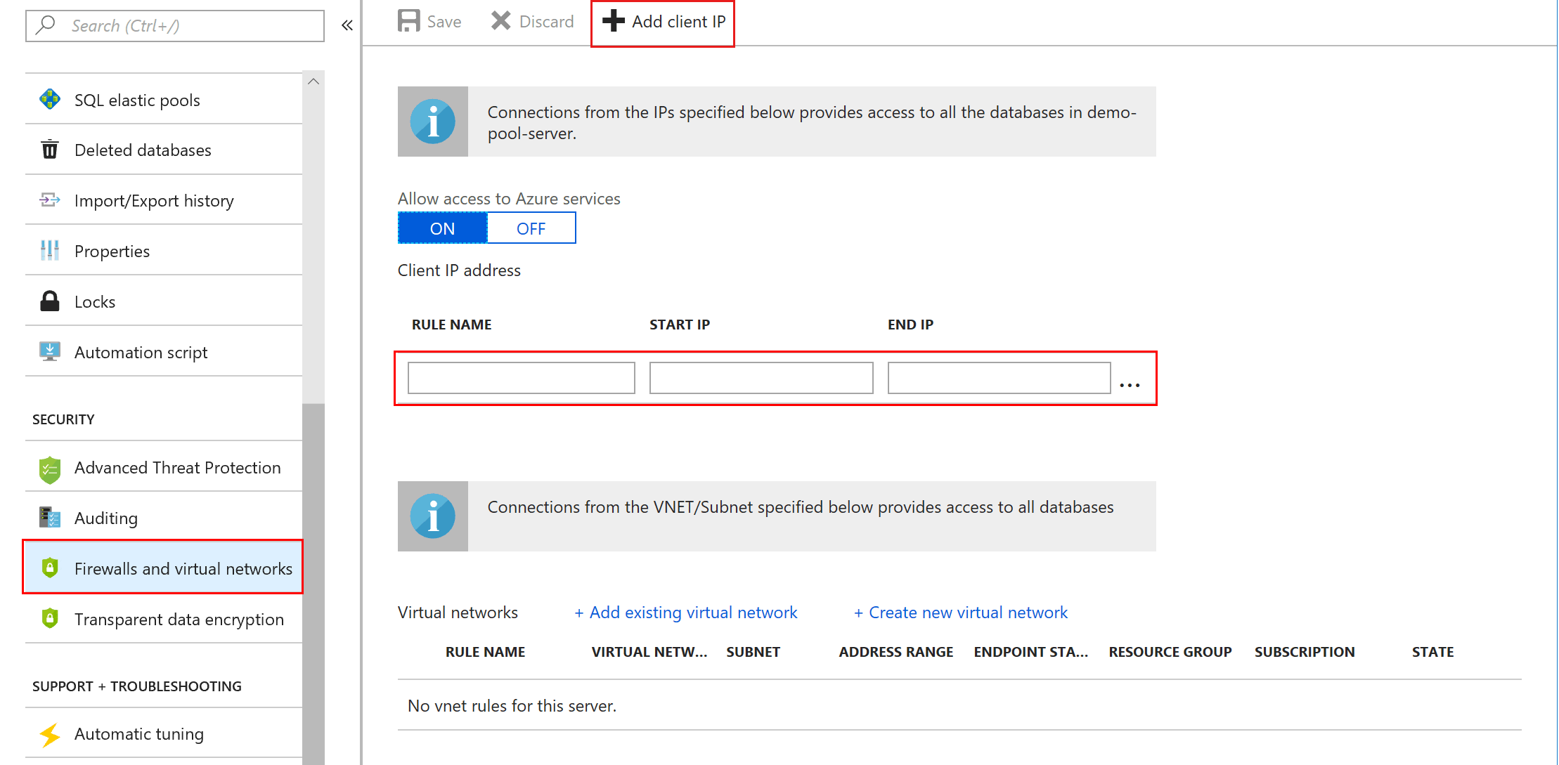 Screenshot of Select Settings > Firewall.