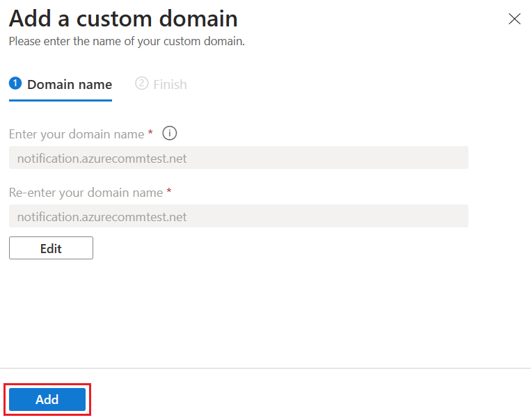 Screenshot that shows how to add a custom ___domain of your choice.