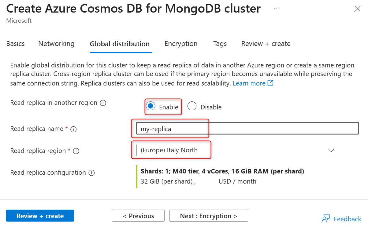 Screenshot of the global distribution tab in cluster provisioning.