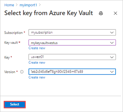 A screen capture showing the ___location of the Select button.